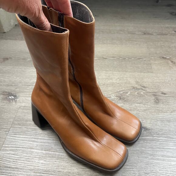 Charles David Shoes - Charles David Tan Leather Boots Women Size 9 NEW Condition 90s Y2K